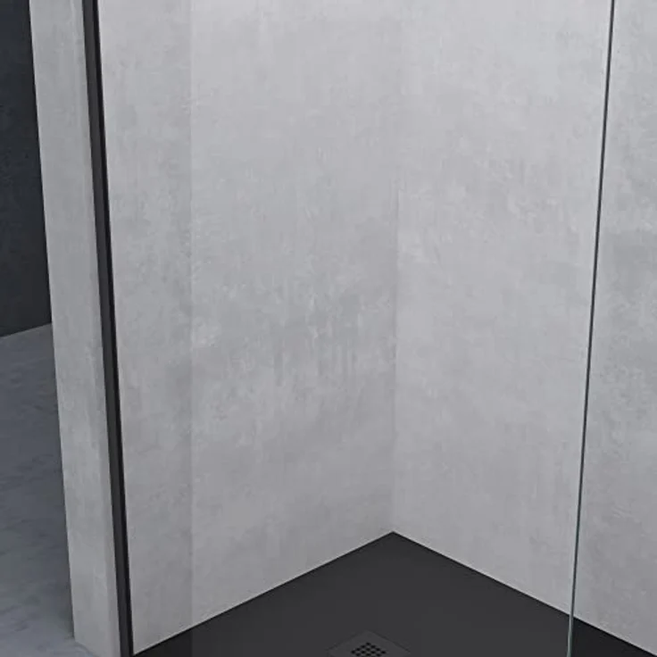 doporro Duschwand Bremen, Duschabtrennung schwarz Profil Nano Glas, Einscheibensicherheitsglas – Bild 5