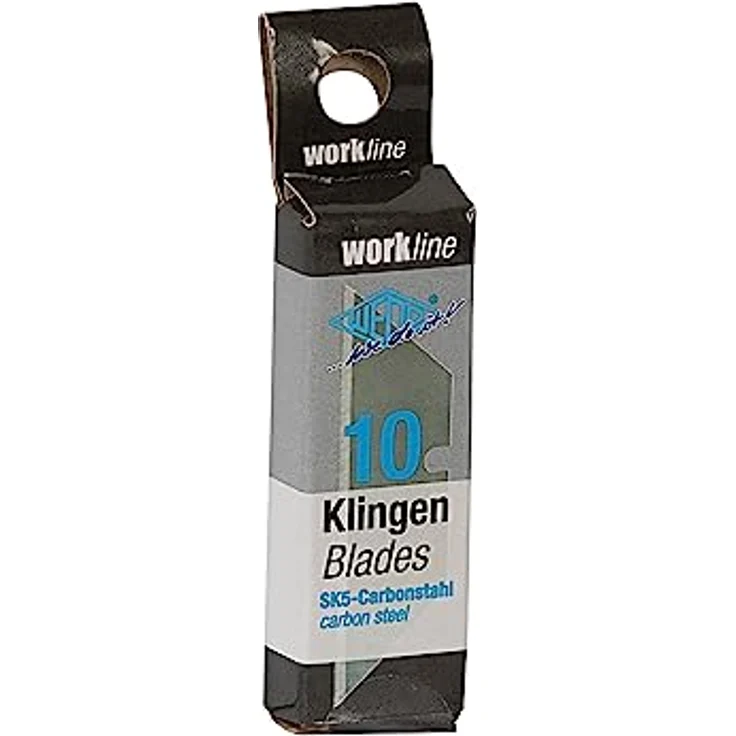 Wedo 7881 Cutter Ersatzklingen Trapez (für Safety Cutter und Werkzeug - Klappmesser, aus SK5-Carbonstahl, 61x19mm) 10 Stück, silber – Bild 3