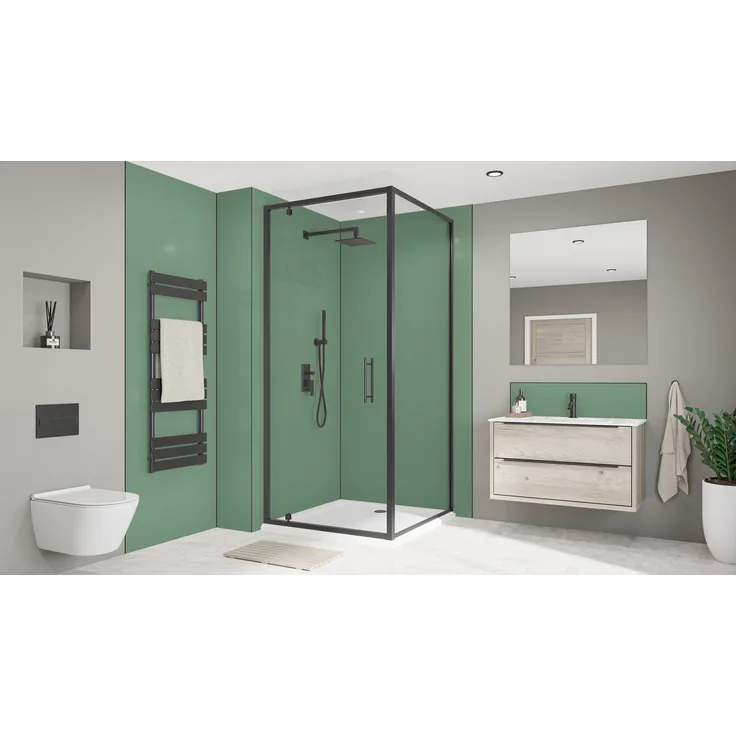 Wetwall Duschrückwand Alloy Seafoam Green / Battleship Grey, Wasserdicht und einfache Montage ohne Bohren