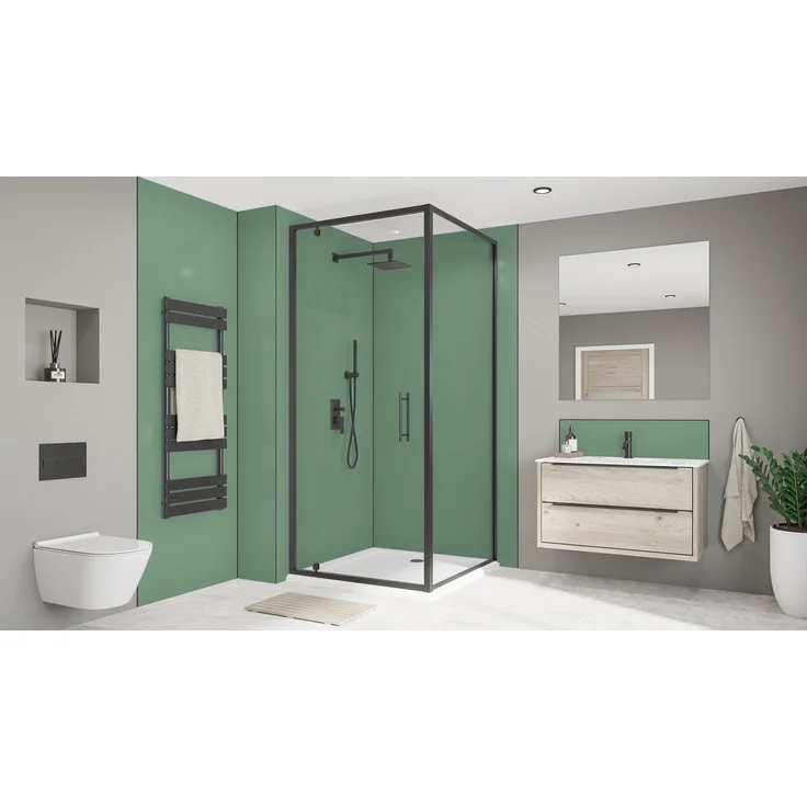 Wetwall Duschrückwand Alloy Seafoam Green / Battleship Grey, Wasserdicht und einfache Montage ohne Bohren
