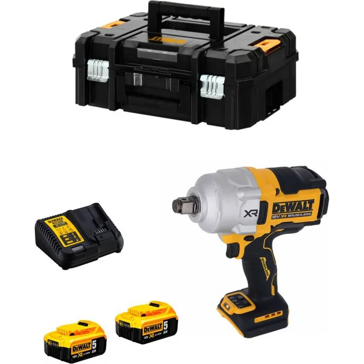 Dewalt DCF964P2T, Schlagschrauber mit 1.925 Nm Anzugsdrehmoment, 4-Stufen-Elektronik, 2 x 5,0 Ah Akkus und DCB115 Ladegerät, tstak ii System