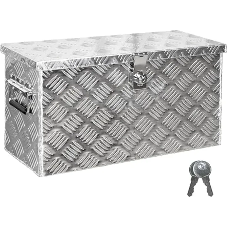 Trucky Alubox D40, Aluminium Anhängerbox mit Schloss, wasserdicht, 59 x 25 x 31 cm