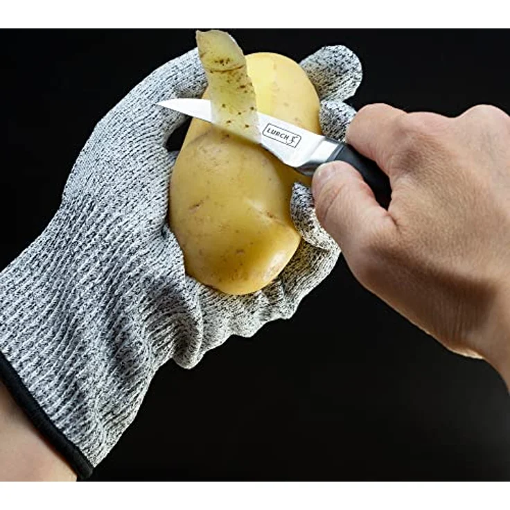 Lurch 70098 Schnittschutzhandschuhe Größe L, grau, für sicheres Schneiden von Lebensmitteln, optimaler Schnittschutz nach ISO 388:2016 – Bild 5