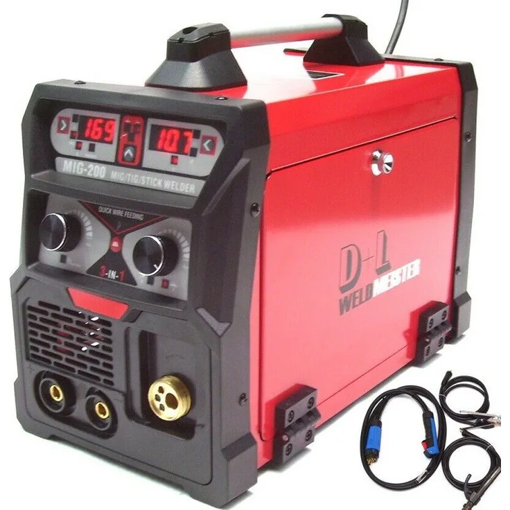 Apex Inverterschweißgerät 3in1 Schutzgas Schweißgerät 200A Fülldraht MIG/MAG WIG Elektrode 13963, Multifunktionsschweißgerät 3in1 200A für MIG, WIG und Elektrode, blau - Preisvergleich