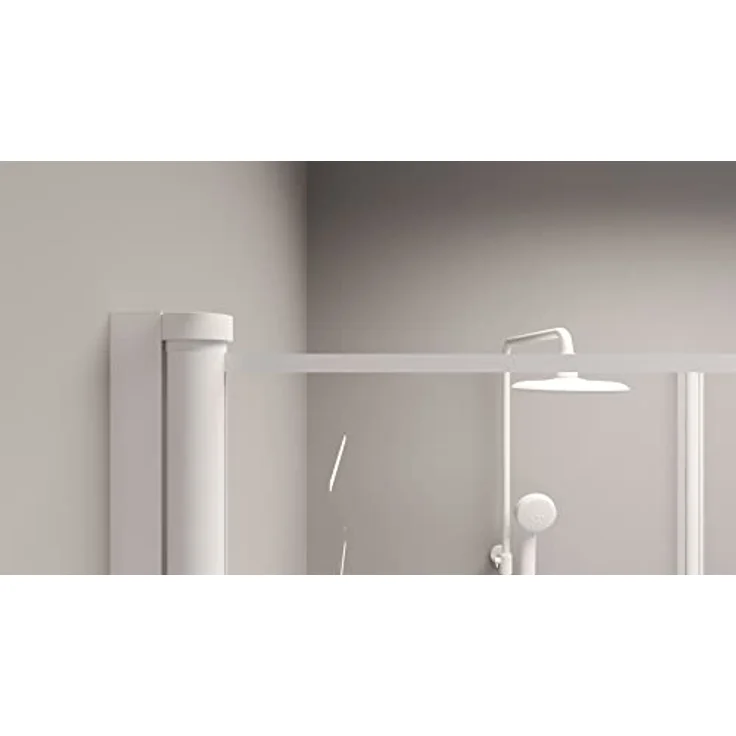 MARWELL Glasdusche Clean Line 90 x 90 x 200 cm – Eckdusche in modernen Design - Duschkabine mit hochwertigen Aluminiumprofilen in matt weiß – Bild 4