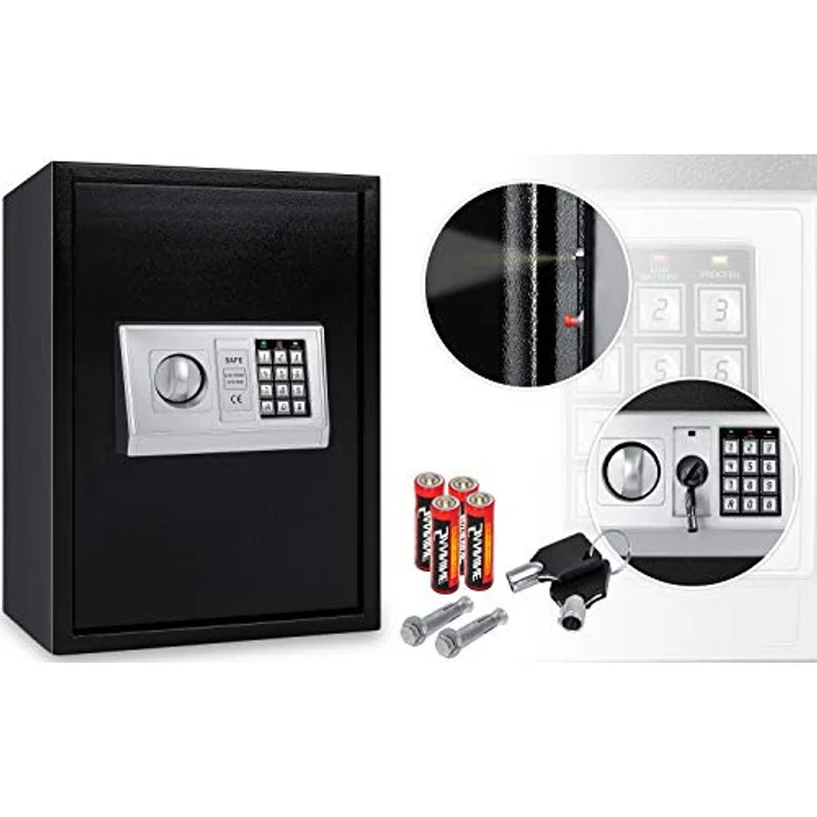 KESSER Elektronischer Safe Tresor Geldschrank Wandtresor Wandsafe 50x35x34,5 Schwarz – Bild 3
