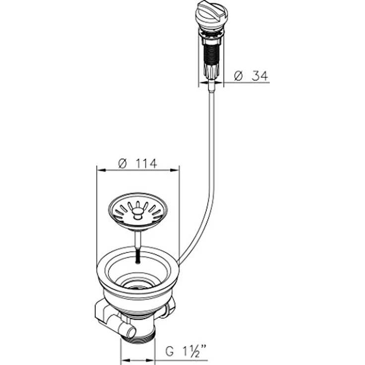 AquaDE Siebkorbventil Ø114mm mit Drehexcenter Raumschaffer und Abtropf-Überlauf für Spüle, rostfreier Edelstahl, weiß – Bild 3
