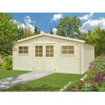 Finn Art Blockhaus Gartenhaus Aktion 25 Holzhaus Blockbohlenhaus, BxT: 504x380 cm, traditionelle Blockbohlenbauweise, nordische Fichte, lichtdurchflutet - Preisvergleich