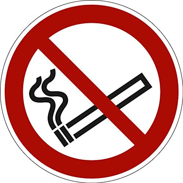 Marahrens Rauchen verboten, Aluminium Verbotszeichen Schild, Ø 200 mm, feuerbeständig, wetterfest, ISO 7010 P002 – Bild 1