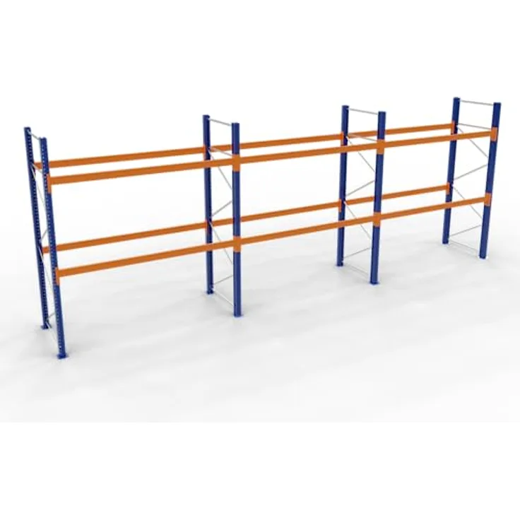 Schulte Kellerregal Schwerlastregal 46800-N, orange-blau-silber, 300 cm hoch, 110 cm breit, stabiler Stahl, ideal für Werkstatt und Keller
