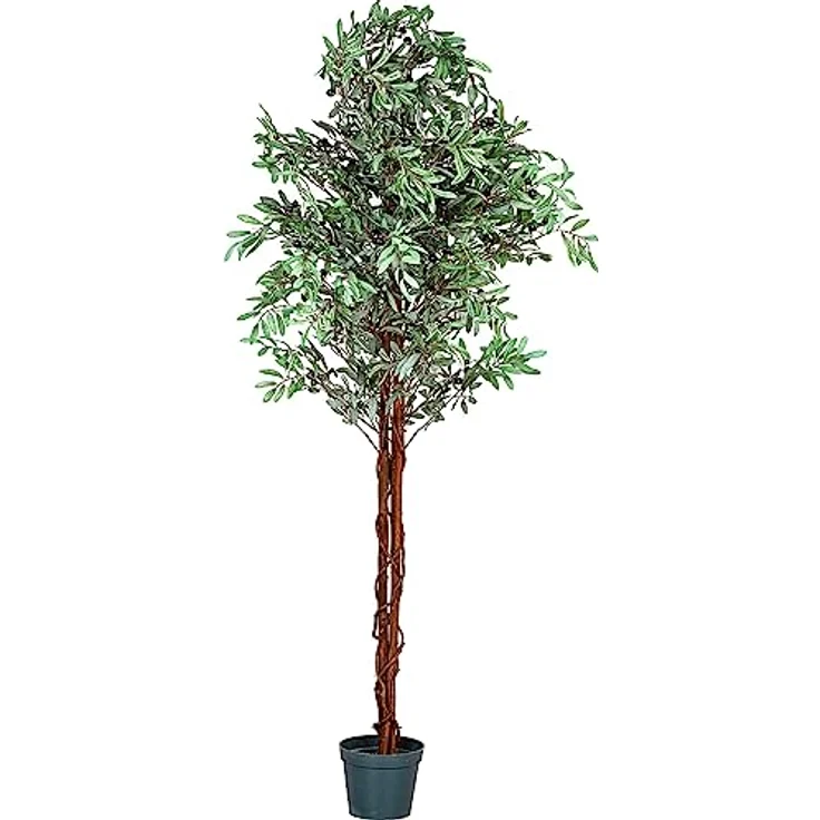 PLANTASIA Kunstpflanze Olivenbaum 180 cm, mit authentischem Stamm und 2256 Blättern und Früchten – Bild 1