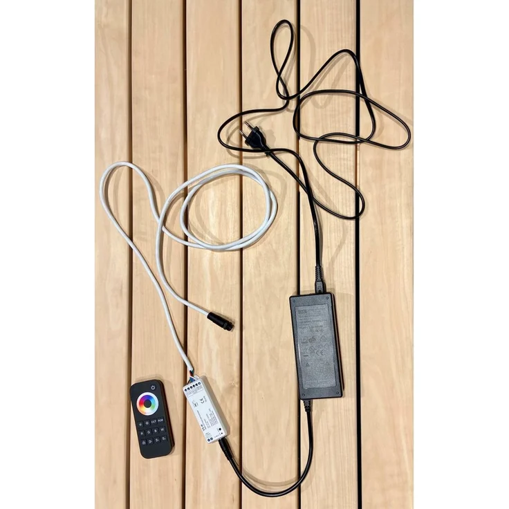 Infraworld Lumia Anschluss-Set, Saunaleuchte mit Netzteil, Controller und Fernbedienung