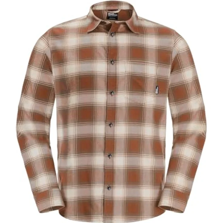 Jack Wolfskin Wanderweg Shirt M, Flanellhemd aus TEXADRI, orange, Herren, (L) – Bild 4