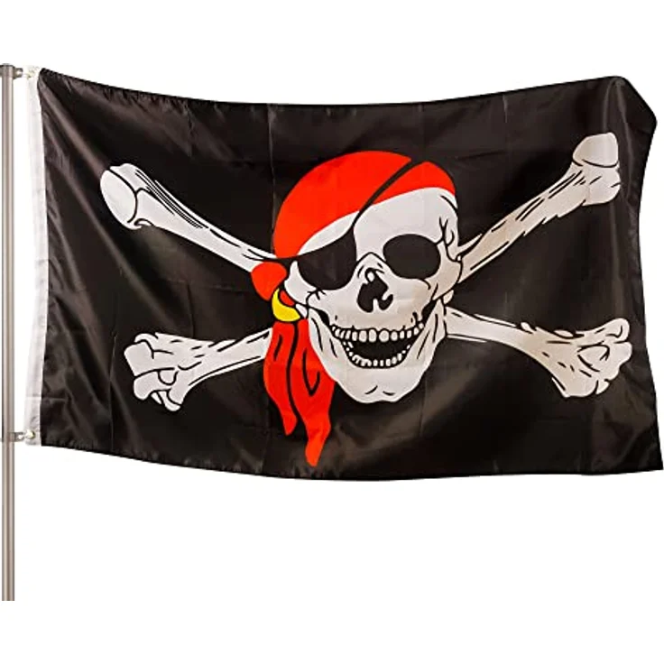 PHENO FLAGS Premium Piraten Flagge 90x150 cm - Wetterfest mit Metall-Ösen und brillanten Farben – Bild 1