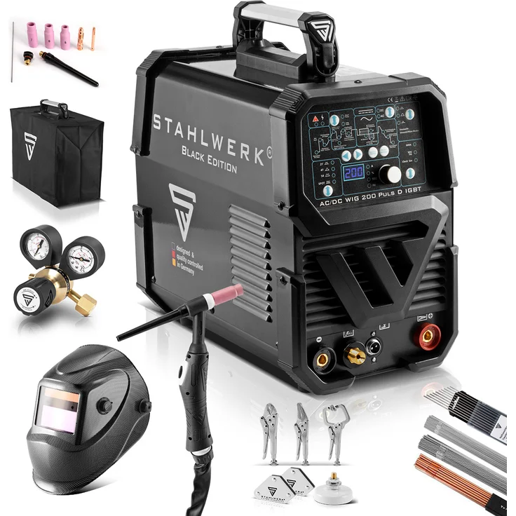 STAHLWERK Schweißgerät AC/DC WIG 200 Puls D IGBT Vollausstattung / digitales Schweißgerät mit 200 Ampere WIG & MMA, Job-Speicher, Alu & Dünnblech geeignet – Bild 10