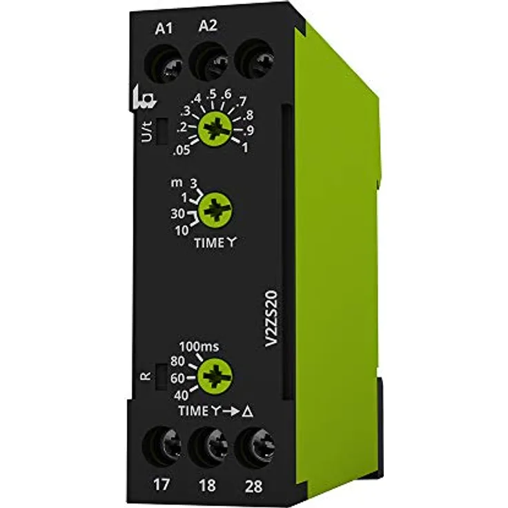 TELE HAASE 125300 Zeitrelais, Kompakte Industriebauform mit 4 Zeitbereichen, 12-240 V AC/DC, Stern-Dreieck-Anlauf