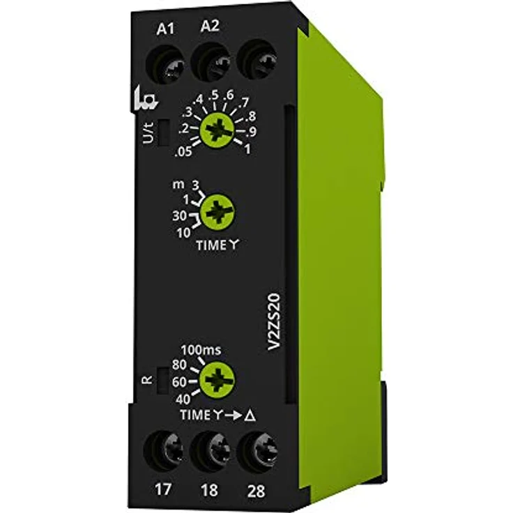 TELE HAASE 125300 Zeitrelais, Kompakte Industriebauform mit 4 Zeitbereichen, 12-240 V AC/DC, Stern-Dreieck-Anlauf – Bild 1