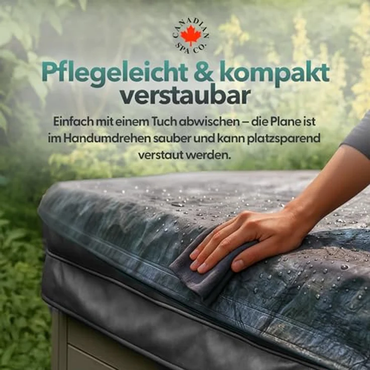 Canadian Spa Company Whirlpool-Abdeckung, Silber, Kunststoff, 200x200 cm, wasserabweisend und UV-beständig, Schutz für Spa-Abdeckung – Bild 6