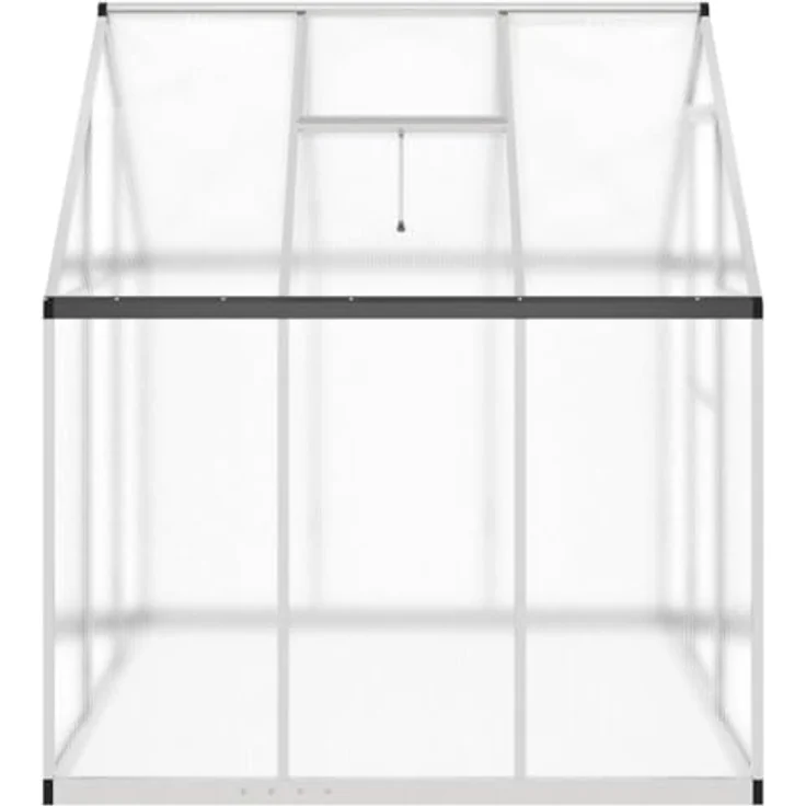 vidaXL Gewächshaus mit Fundamentrahmen Silbern 169x169x195 cm Alu mit UV-beständigen Platten und durchdachtem Design – Bild 4
