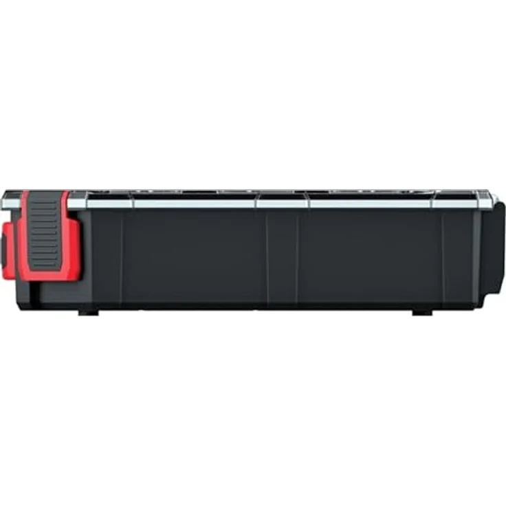 Prosperplast Werkzeugkoffer Kistenberg TAGER CARBO Organizer, multifunktionale Sortimentsbox mit transparentem Polycarbonat-Deckel, 284x243x60 mm – Bild 5