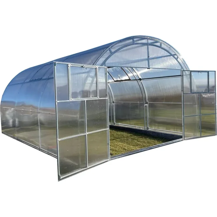Garten Dream Polycarbonat-Gewächshaus "Oasis" 4x6m, verzinkter Stahlrahmen, 10mm Polycarbonat, mit großen Doppeltüren und hoher Schneelast bis 240 kg/m²