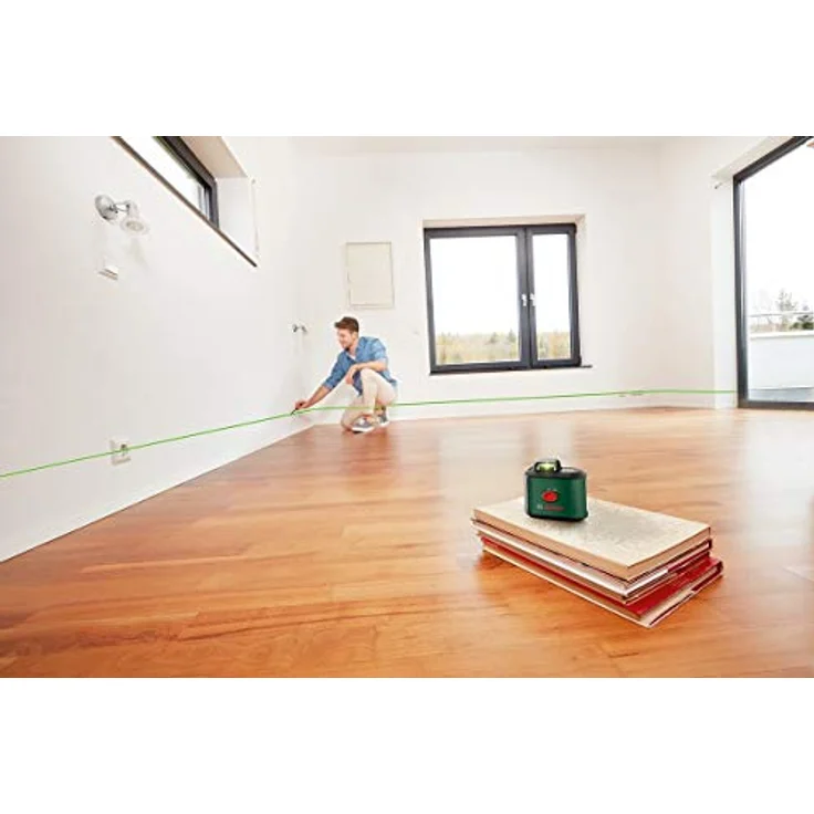 Bosch Kreuzlinienlaser UniversalLevel 360 (Stativ und Klemme, grüner Laser, Arbeitsbereich: bis zu 24 m, Genauigkeit: ± 0,4 mm-m, selbstnivellierend: bis ± 4°, 4x AA-Batterien, im Karton) – Bild 5