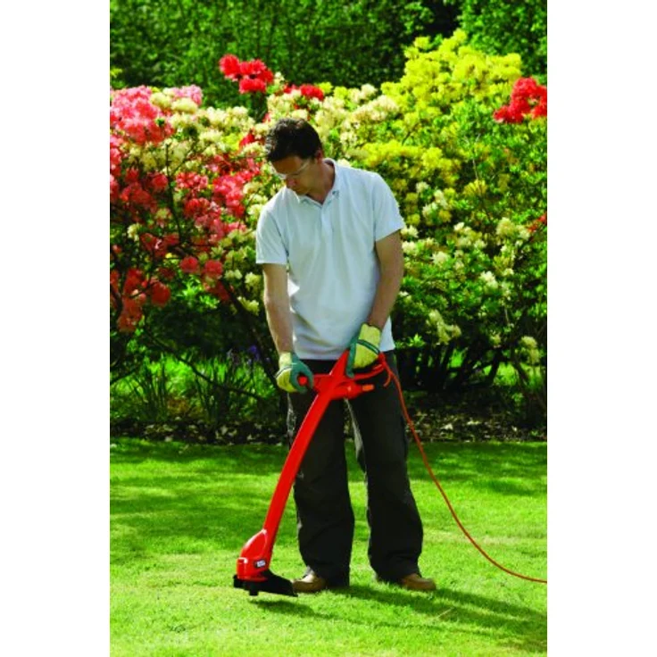 Black+Decker Elektro Rasentrimmer (350W, 25 cm Schnittbreite inkl. Ersatzspule) GL360SB, schwarz orange – Bild 13