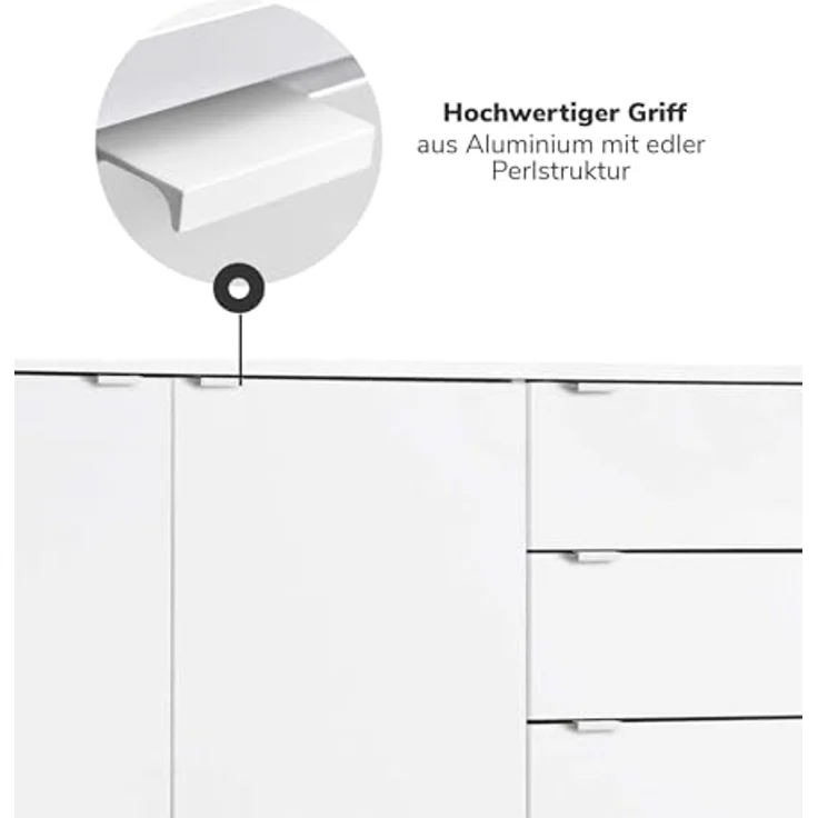 mokebo Möbelgriff Der Handliche (aus Metall) in Weiß, für Push-to-Open Möbel & Schränke – Bild 5