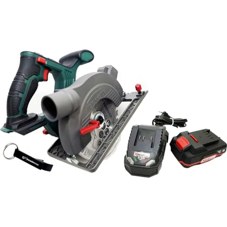 HEADNMORE® Bundle - PARKSIDE® 20V Akku Handkreissäge PHKSA 20 mit HEADNMORE® Schlüsselanhänger (1x2Ah Akku) - Präzise & kraftvolle Schnitte, inkl. Transportkoffer, Laserführung & Flaschenöffner