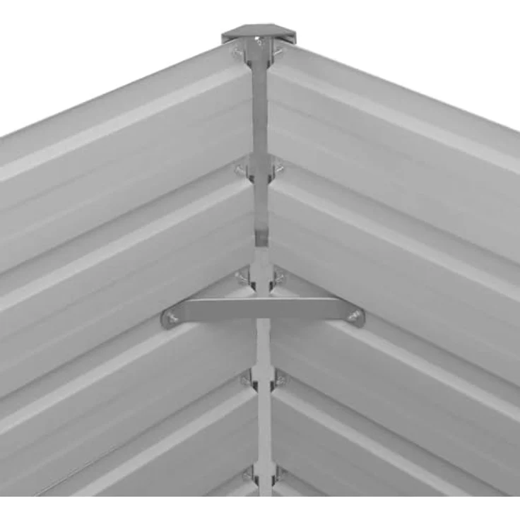 vidaXL Hochbeet 100 x 100 x 77 cm Verzinkter Stahl Grau – Bild 6