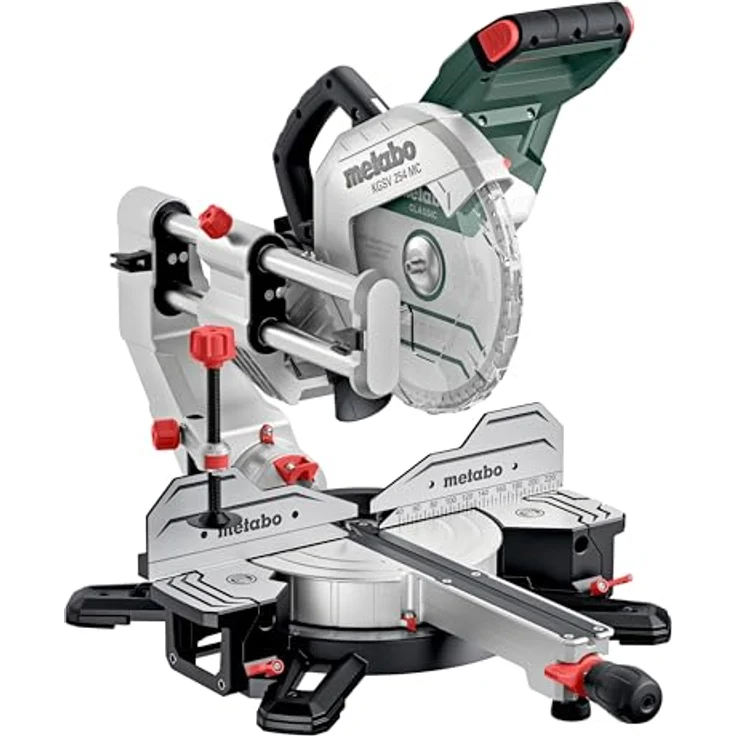 Metabo Kappsäge KGSV 254 MC, variable Drehzahl, beidseitige Sägekopfneigung, integrierte Spanabsaugung, inkl. Sägeblatt und Zubehör – Bild 1