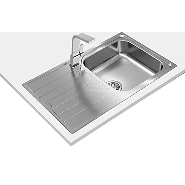 Teka Universe - Einbauspüle, 1 Becken und Abtropffläche, Edelstahl, einfache Installation, modernes Design, Farbe Edelstahl – Bild 1