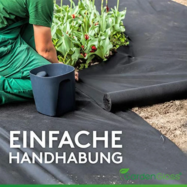 GardenGloss® Unkrautvlies 50m² – Wasserdurchlässige, reißfeste Unkrautfolie mit hoher UV-Stabilisierung, 50g/m² (50m x 1m, 1 Rolle) – Bild 3