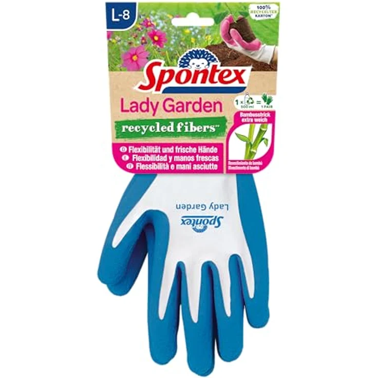 Spontex Lady Garden Gartenhandschuhe, extra weicher Strick aus Bambus-Viskosefasern und recyceltem PET, Größe L, 1 Paar, Farbe nicht frei wählbar – Bild 3