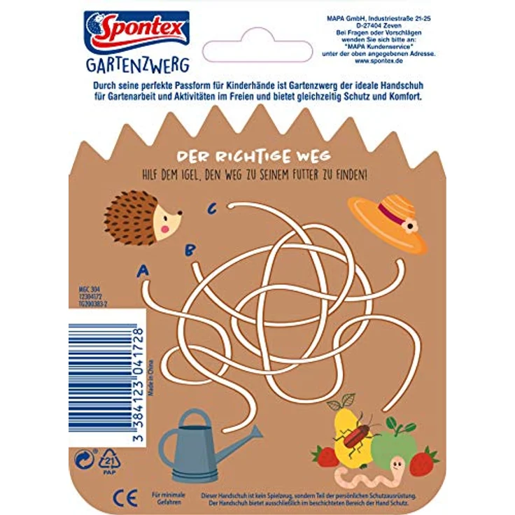 Spontex Gartenzwerg Handschuhe, Gartenhandschuhe für Kinder, ideal für das Spielen und Arbeiten im Garten, mit Nitrilbeschichtung, Igelmotiv, 1 Paar, 7-8 Jahre – Bild 7