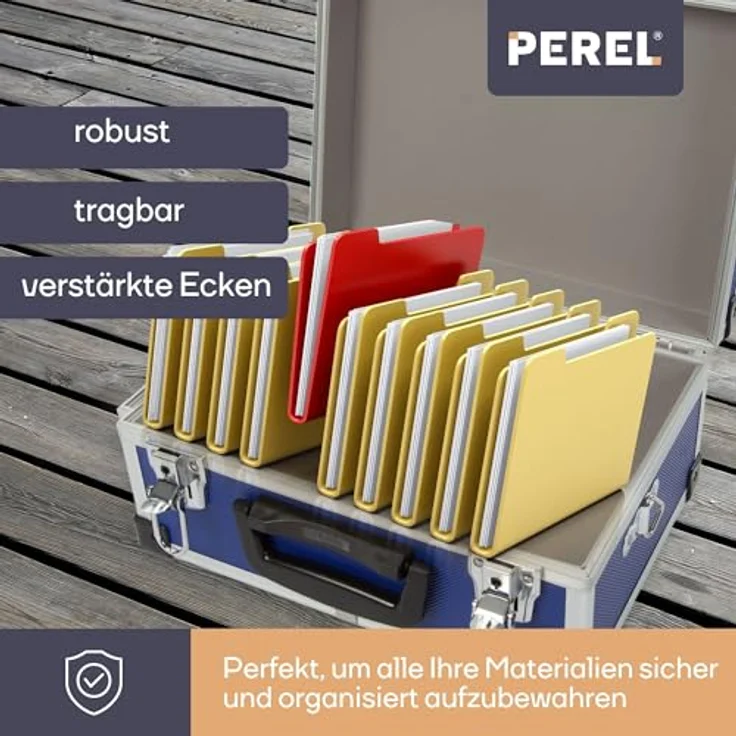 Werkzeugkiste Werkzeugkasten Aluminum Case 32x23x15,5cm blau – Bild 3