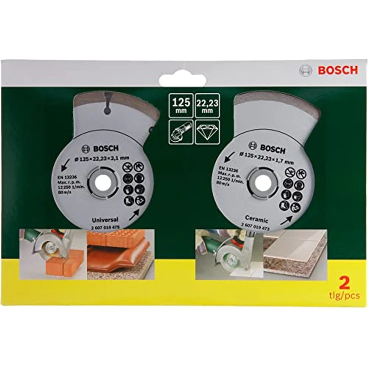 Bosch 2 Stück Diamanttrennscheiben (für Fliesen und Baumaterial, Ø 125 mm, Zubehör Winkelschleifer) – Bild 2