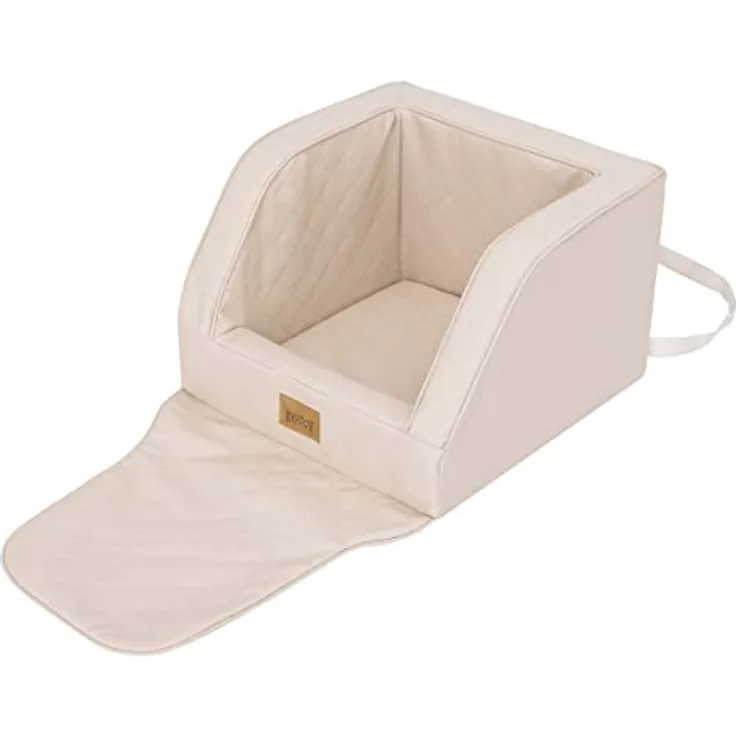 DOGGY Hundeautositz, Hundebox, Hundebett, für kleine Hunde, Beige Leder, (46x46x31 cm)
