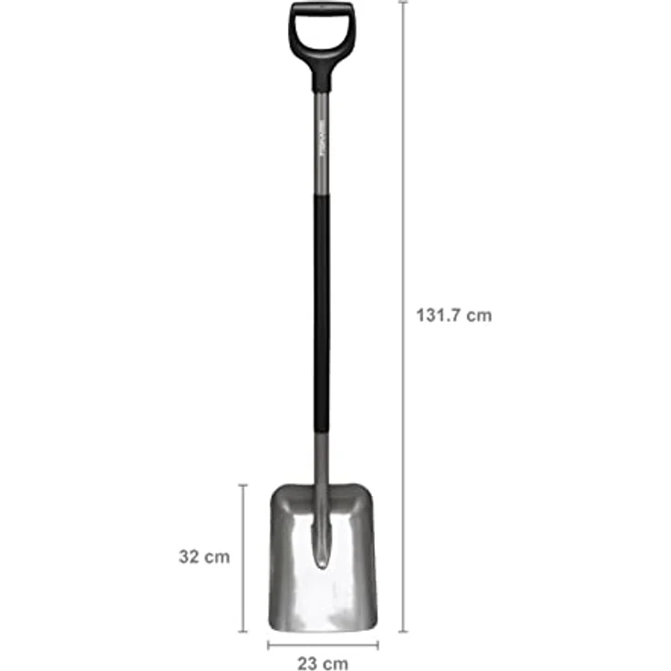Fiskars Schaufel, Breite: 23 cm, Länge: 131,7 cm, SoftGrip, Hochwertiger Borstahl, Grau/Schwarz, Ergonomic, 1066712 – Bild 2