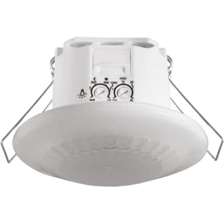 Theben 1030052 LUXA 103 S360-100-12 DE-UP WH I PIR I Passiv Infrarot Präsenzmelder I 360° Erfassungsbereich I 1 Kanal I Unterputz I Bis 400W LED I 230 V