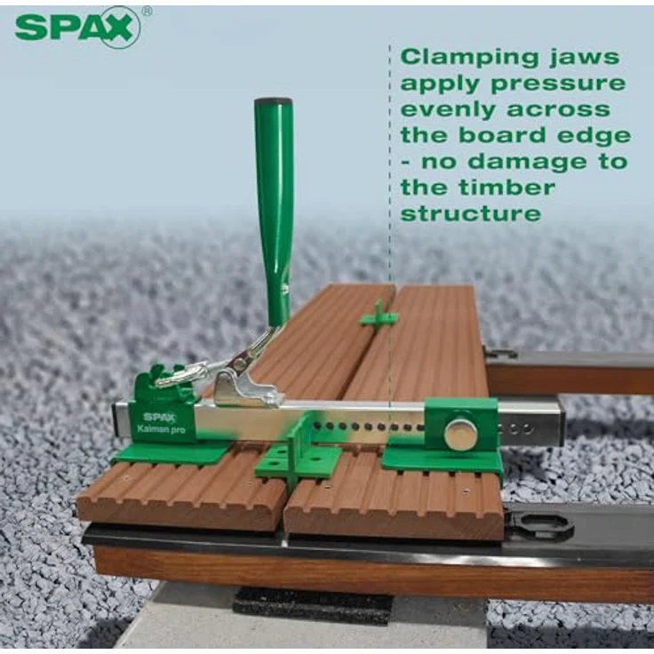 Spax Extras Brettrichter Kaiman Pro, Set zur Terrassenbauunterstützung mit Einschraubschablone und 4 Fugenlehren (4-7 mm) – Bild 5