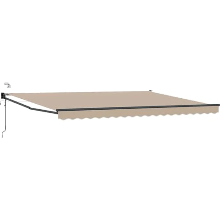 vidaXL Elektrische ausziehbare Markise, beige, 5 x 3 m mit LED und Wettersensor – Bild 1