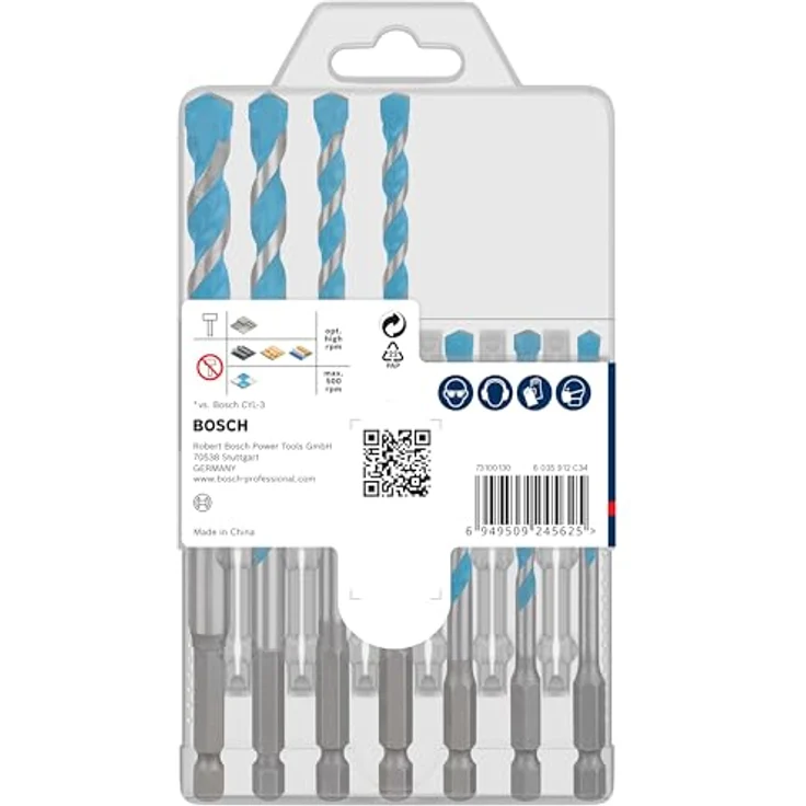 Bosch 7x EXPERT HEX-9 Multi Construction Bohrer-Set (für Beton, Soft Ceramic Tiles, Ø 5-10 mm, Professional Zubehör Schlagbohrer, Schrauber, Bohrmaschine) – Bild 4