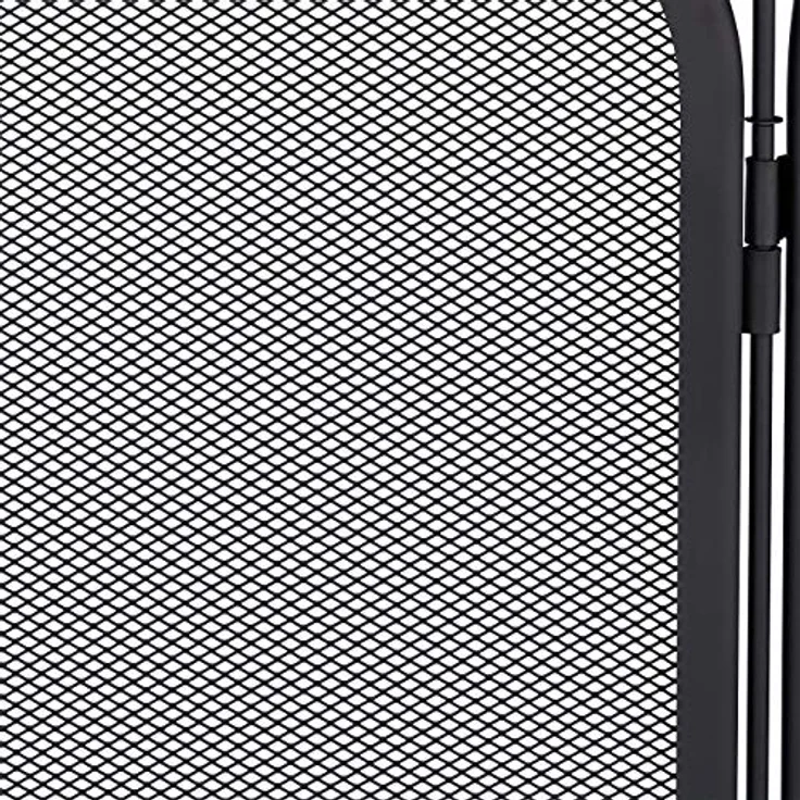 Relaxdays Funkenschutzgitter, Schwarz, dreiteiliges Metallgitter für Kamin, 97x52.5x1.5 cm, klappbar, feuerfest – Bild 7