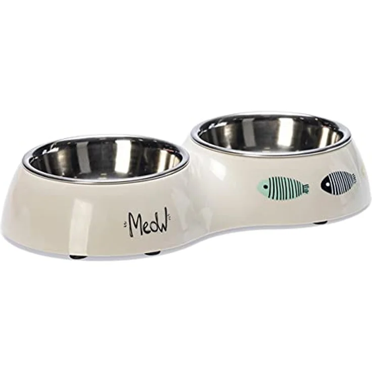 Karlie Katzennapf Yaren L: 27 cm B: 14 cm H: 5 cm 440 ml beige-hellgrau Dinner 2 x 220 ml – Bild 2