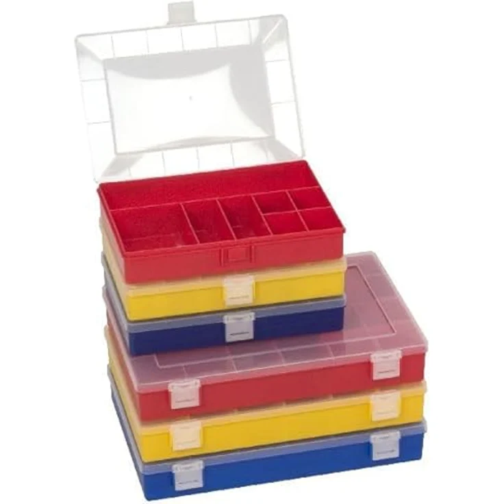 hünersdorff Sortimentskasten: stabile Sortierbox (PP) mit fester Fachaufteilung (12 Fächer), Sortierkasten-Maße: T225 x B335 x H55 mm, Made in Germany – Bild 4