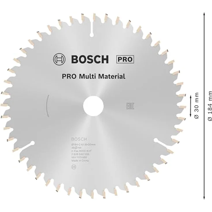 Bosch ProfessionalZubehör 2608640506 Kreissägeblatt Multi Material 184 x 30 x 2,4 mm, 48 – Bild 3