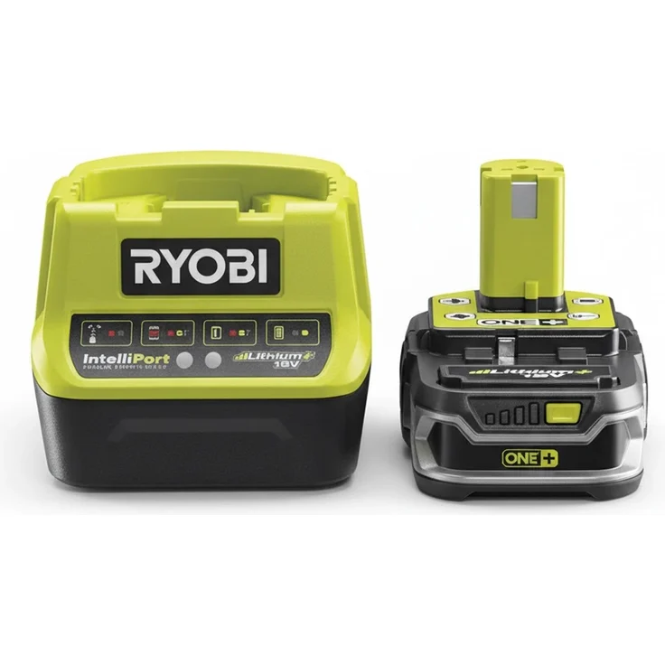 Ryobi RC18120-125 Set, Akku 18V 2,5 Ah mit Ladegerät ONE+, Schnellladefunktion, intelligente Überwachung von Spannung und Temperatur
