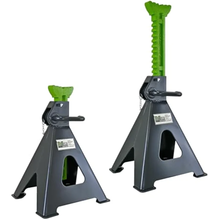 TRUTZHOLM Sägebock Unterstellbock 12 Tonnen Traglast, höhenverstellbar 490 - 750 mm, grün/anthrazit, 2er Set – Bild 1