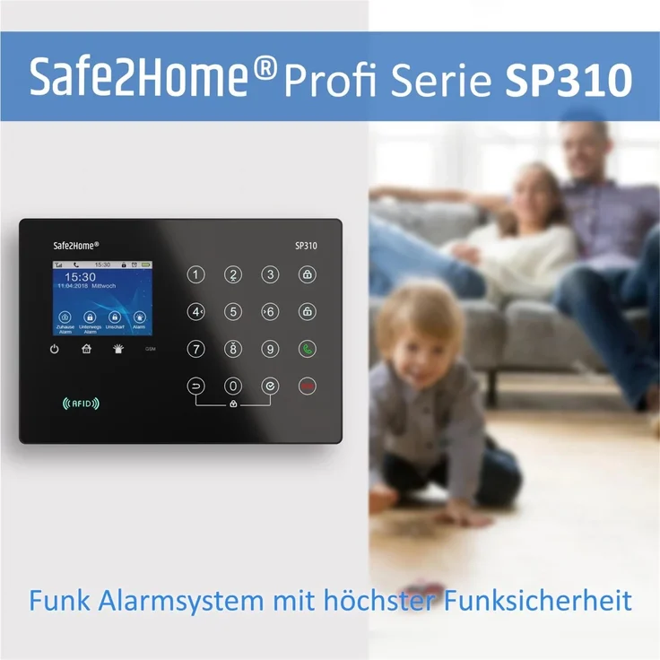 Safe2Home® Funk Alarmanlagen Komplett Set SP310 mit Solar Sirene - Rolling Code - wechselnde Frequenz – deutsch GSM Alarmsystem – Bild 5